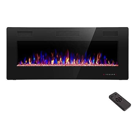 Edendirect 42'' Wall Mounted Electric Fireplace, Black, Low Noise, Remote Control, Timer, Touch Screen 842C3U